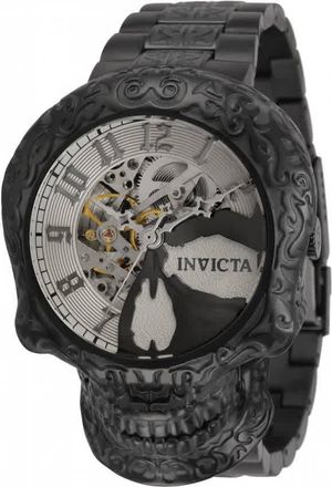 Invicta Artist Skull Automatic Grey Dial Mens Watch 33967