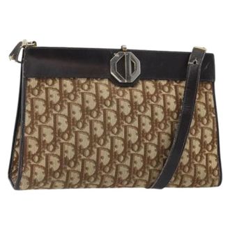 Dior Pre-owned Shoulder Bags, female, Beige, Size: ONE SIZE Pre-owned Trotter Canvas Shoulder Bag