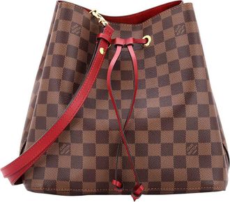Louis Vuitton Red Damier & Leather Neonoe Mm (Authentic Pre-Loved)
