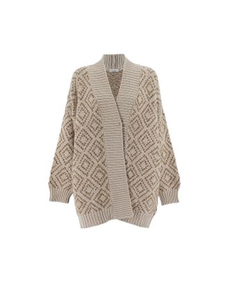 Brunello Cucinelli Natural Wool Womens Cardigan