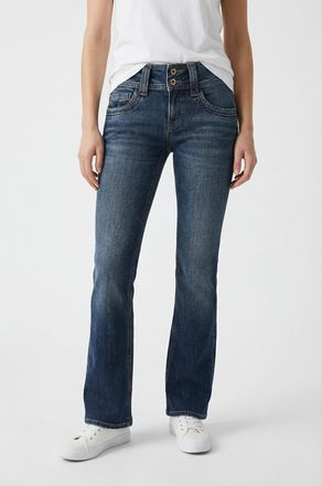 Pepe Jeans London Slim-fit-Jeans PEPE JEANS ICONIC GEN, Damen, Gr. 25, L&auml;nge 32, blau used, Denim/Jeans, Obermaterial: 99% Baumwolle, 1% Elasthan, slim fit lang, Jeans 