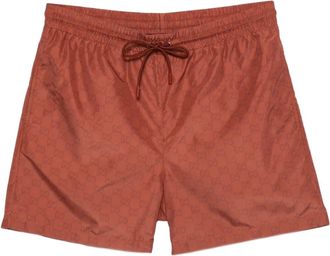 Gucci Beachwear, male, Orange, Size: 2XL GG Allover Print Swim Shorts