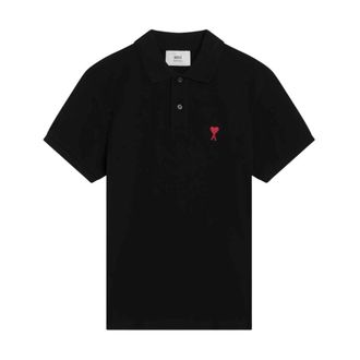 Ami Polo Shirts, male, Black, Size: 2XL Ami De Coeur Polo Shirt