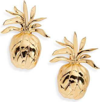 Oscar De La Renta Small Pineapple Clip-On Earrings in Gold at Nordstrom