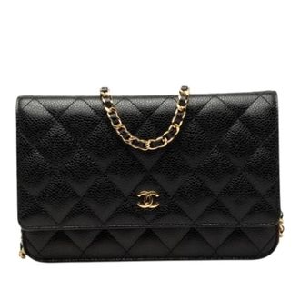 Chanel Pre-owned Wallet on Chain - Dames - Pre-owned - Zwart - Maat: ONE Size Leer