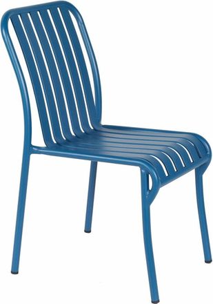 Oviala Silla de jardín de diseño de aluminio azul oscuro