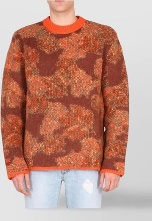 ERL crew neck camouflage pattern sweater