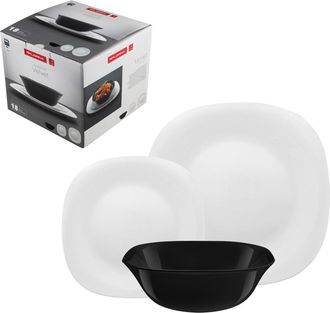 OEM Juego De 18 Platos Llanos De Cristal Opalino Florina Velvet