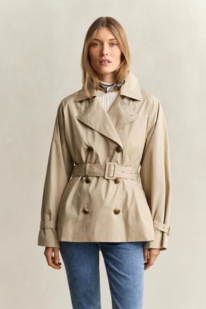 GANT Women Lightweight Short Trench Coat (XXL) OAT BEIGE