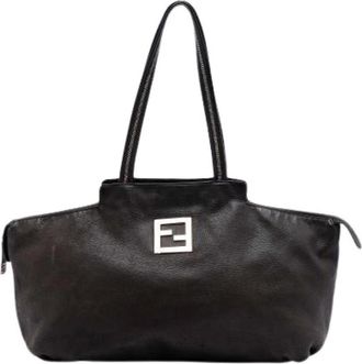Fendi Pre-owned Shoulder Bags, female, Brown, Size: ONE SIZE Pre-owned Leather Tote