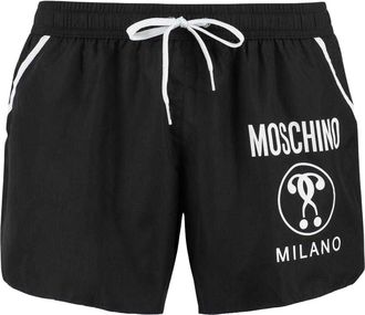 Moschino Heren Milano Logo Zwemshort (Zwart)
