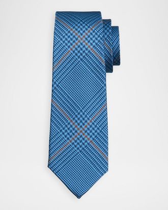 Kiton Men & apos;s Silk Glen Plaid 7-Fold Tie