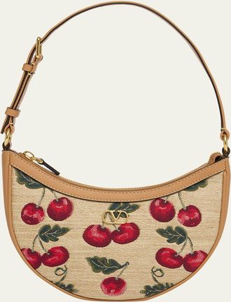 Valentino Garavani VLOGO Signature Mini Cherries Jacquard Shoulder Bag