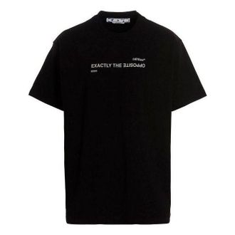 Off-white Balck And White Cotton Signature Tee OMAA038S23JER0041032