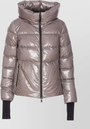 Herno quilted high collar down jacket hood