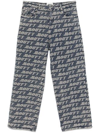 Mouty logo-jacquard loose jeans - Blue