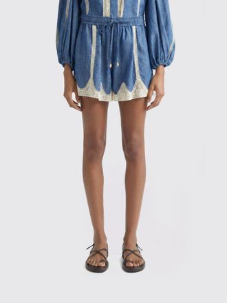 Zimmermann Awaken Linen Shorts with Lace Inserts