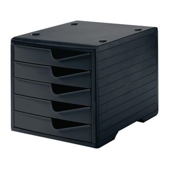 Styro Styro - Coffre De Rangement 5 Tiroirs Noir/polystyr&egrave;ne Noir H255xl270xp340mm