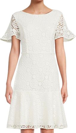 Shani Bar FOCUS by Shani A-Line Cotton Eyelet Dress