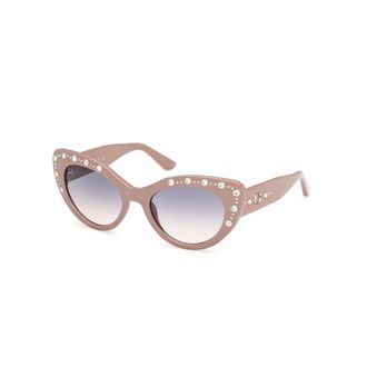 Guess Sunglasses, female, Beige, Size: ONE SIZE Cat-Eye Rhinestone Sunglasses