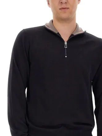 Paul Smith Logo-Embroidered Merino Wool Sweater - Blue
