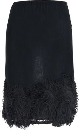 Semicouture Midi-rok met veren - Dames - Midirokken - Zwart - S - Rokken