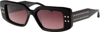 Valentino Garavani V-Cinque Zonnebril - unisex - Zonnebrillen - Zwart - 53 MM - Accessoires