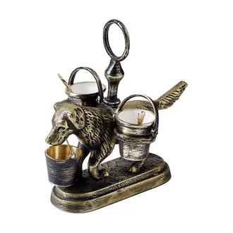 Ballard Designs Bunny Williams Dog Salt & Pepper Cellar - Antique Brass - Ballard Designs