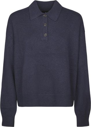 Anine Bing Lee Polo Truien - Dames - Cashmere truien - Blauw - M - Kasjmier - Truien & Vesten