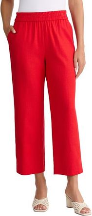 Jones New York Slash Pocket Crop Straight Leg Pants in Rouge at Nordstrom, Size X-Large