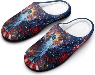 Generic New York with Wings Cotton Slippers for Women Indoor Outdoor Slipper Slip-On Memory Foam Home Shoes