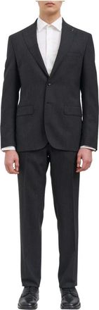 Paoloni Abito in lana stretch - Heren - Business pakken - Zwart - S - Wol - Kostuums