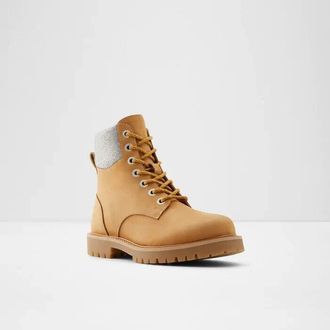 Aldo Prae Boot Womens US 5 Brown Leather Zipper Round Toe Ankle Combat KHD634
