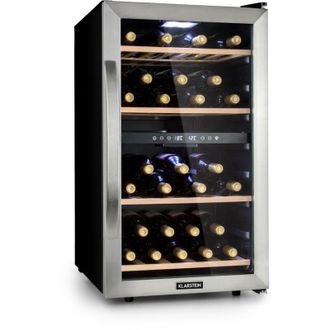 Klarstein Klarstein Vinamour 45D Frigorifero per Vini 2 Zone 118 l/45 Bottiglie 5-18 &deg;C Inox