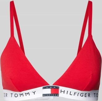 Tommy Hilfiger Triangel-BH mit elastischem Label-Bund Modell TH HERITAGE in Rot, Größe XL