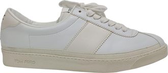 Tom Ford Pre-owned Womens Tom Bannister Sneakers in White Leather - Ecru - Size UK 7.5