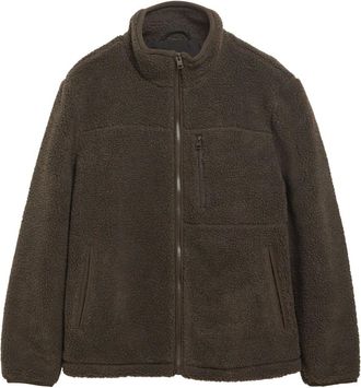s.Oliver Sportive Teddy Jacket - - Sweatshirts & Hoodies - Uomo - Marrone - 3XL
