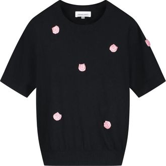 Fab By Fabienne Chapot Bibi Rose Pullover - Dames - Ronde hals truien - Zwart - M - Katoen - Truien & Vesten