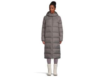 The North Face Hydrenalitetm City Long Down Hooded Parka Womens Coat Smoked Pearl : LG, Nylon