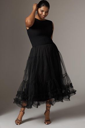 En Saison Darcy Sleeveless Tulle Midi Dress