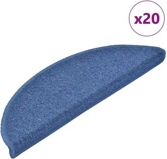vidaXL Stair Mats 20 pcs 56x17x3 cm Blue Half Round vidaXL