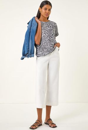 Roman Spot Print Jersey Back Top