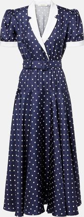 Rodarte Abito midi in twill di seta a pois