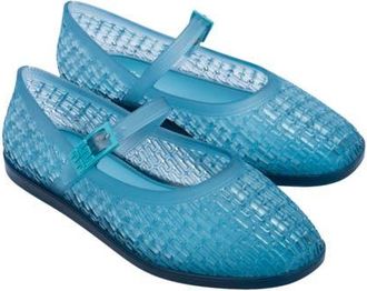 Melissa Harper Mary Jane Jelly Flat in Transparent Blue at Nordstrom, Size 5