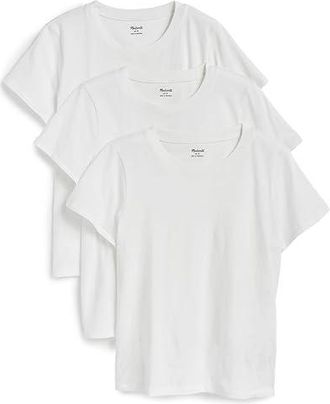 Madewell Northside Crew T-Shirts 3-Pack Womens Clothing White : LG (Womens 10-12), Cotton