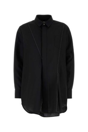 sacai Black Polyester Blend Shirt