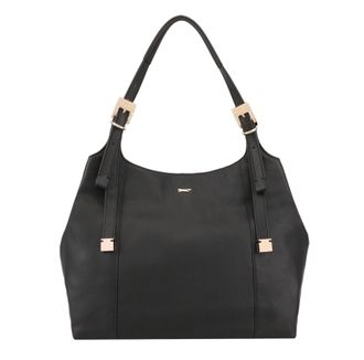 Paul Costelloe Womens Tallinn Leather Shoulder Bag - Black - One Size