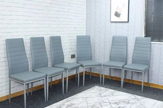 Kosy Koala Leather Dining Chairs Set of 6 Grey Kitchen Chairs