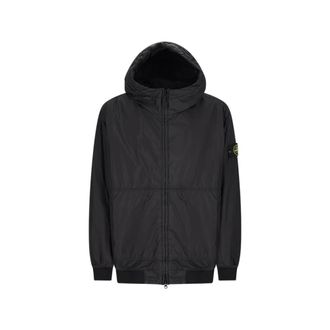 Stone Island Light Jackets, male, Black, Size: 2XL Bomber Jacket