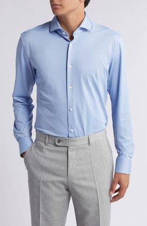 BOSS Hank Slim Fit Performance Stretch Dress Shirt in Light Blue at Nordstrom Rack, Size 15